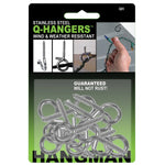 QH-20 Stainless Steel Outdoor Christmas Light 'Q' Hangers - 20 Pack